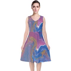 Blink V-neck Midi Sleeveless Dress  by lwdstudio