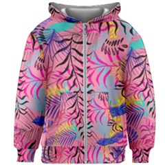 Illustration Reason Leaves Design Kids Zipper Hoodie Without Drawstring by Sapixe