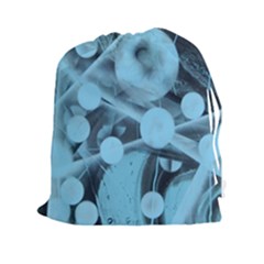 Atomic Blue Drawstring Pouch (xxl) by WILLBIRDWELL