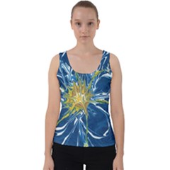 Blue Star Flower Velvet Tank Top by lwdstudio