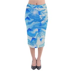 Space Fracture Velvet Midi Pencil Skirt by WILLBIRDWELL