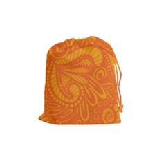 Pop Orange Drawstring Pouch (medium) by ArtByAmyMinori