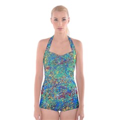 Edge Of The Universe Boyleg Halter Swimsuit  by WILLBIRDWELL