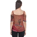 Cute Fairy Dancing On A Piano Cutout Shoulder Tee View2