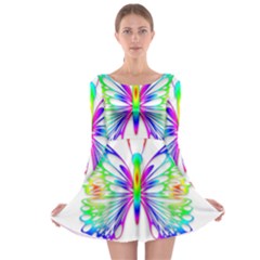 Rainbow Butterfly Long Sleeve Skater Dress by amazinganimals