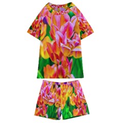 Blushing Tulip Flowers Kids  Swim Tee And Shorts Set by FunnyCow