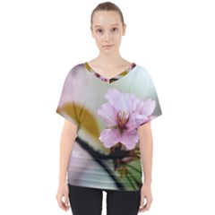 Soft Rains Of Spring V-neck Dolman Drape Top by FunnyCow