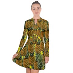 Tropical Pineapple Long Sleeve Panel Dress by snowwhitegirl