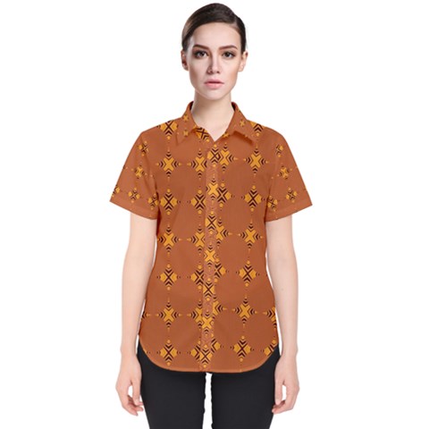 Bold  Geometric Yellow Circles Sm Women s Short Sleeve Shirt by BrightVibesDesign