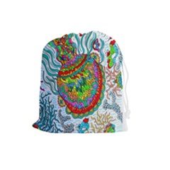Supersonic Squid Drawstring Pouch (large) by chellerayartisans