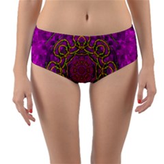 Star Of Freedom And Silent Night Reversible Mid-waist Bikini Bottoms by pepitasart