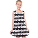 Black and White Halloween Nightmare Stripes Kids  Cross Back Dress View1