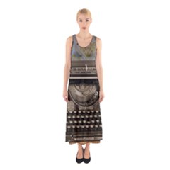 Typewriter Sleeveless Maxi Dress by vintage2030