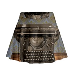 Typewriter Mini Flare Skirt by vintage2030