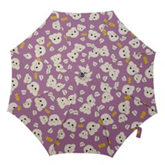 Cute Kawaii Popcorn Pattern Hook Handle Umbrellas (small) by Valentinaart