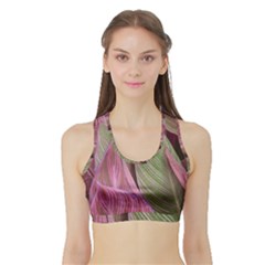 Pink Leaves Sports Bra With Border by snowwhitegirl
