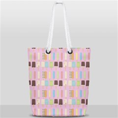 Candy Popsicles Pink Full Print Rope Handle Tote (small) by snowwhitegirl