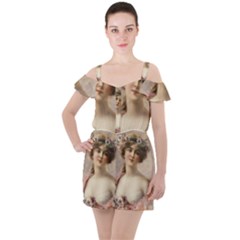 Vintage 1501572 1280 Ruffle Cut Out Chiffon Playsuit by vintage2030