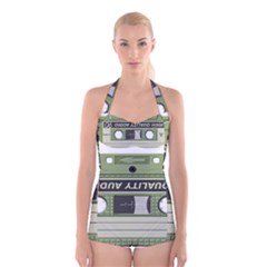 Cassette 40267 1280 Boyleg Halter Swimsuit  by vintage2030