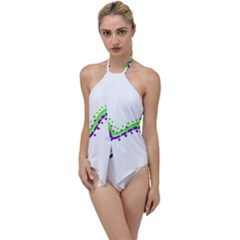 Wavy Line Design Go With The Flow One Piece Swimsuit by dflcprints