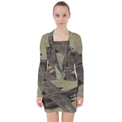 War 1326244 1920 V-neck Bodycon Long Sleeve Dress by vintage2030