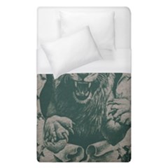 Angry Male Lion Pattern Graphics Kazakh Al Fabric Duvet Cover (single Size) by Sapixe