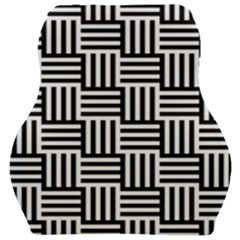 Basket Black Lines Stripes White Car Seat Velour Cushion  by Sapixe