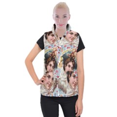 Victorian Lady Blue Floral Women s Button Up Vest by snowwhitegirl