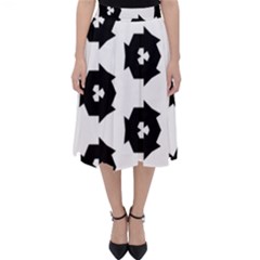 Black And White Pattern Classic Midi Skirt by Simbadda