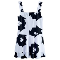 Black And White Pattern Kids  Layered Skirt Swimsuit by Simbadda