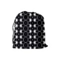 Black And White Pattern Drawstring Pouch (Large) View2