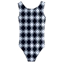 Square Diagonal Pattern Seamless Kids  Cut-out Back One Piece Swimsuit by Simbadda