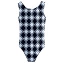 Square Diagonal Pattern Seamless Kids  Cut-Out Back One Piece Swimsuit View1