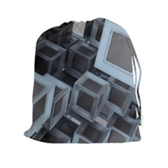 Cube Fantasy Square Shape Drawstring Pouch (xxl) by Simbadda