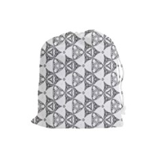 Black And White Pattern Drawstring Pouch (large) by Simbadda