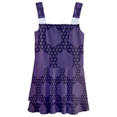 Hexagon Grid Geometric Hexagonal Kids  Layered Skirt Swimsuit by Simbadda