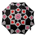 Diamonds Hearts Mosaic Pattern Hook Handle Umbrellas (Small) View1