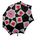 Diamonds Hearts Mosaic Pattern Hook Handle Umbrellas (Small) View2