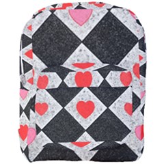 Diamonds Hearts Mosaic Pattern Full Print Backpack by Simbadda