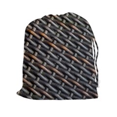 Rattan Wood Background Pattern Drawstring Pouch (xxl) by Simbadda