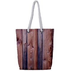 Wood Boards Wooden Wall Wall Boards Full Print Rope Handle Tote (small) by Simbadda