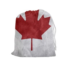 Canada Grunge Flag Drawstring Pouch (xl) by Valentinaart