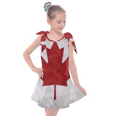 Canada Grunge Flag Kids  Tie Up Tunic Dress by Valentinaart