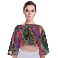 Delight  Tie Back Butterfly Sleeve Chiffon Top by nicholakarma