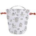 Doodle Bob Pattern Drawstring Bucket Bag View2