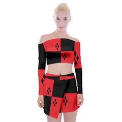 Harley Off Shoulder Top With Mini Skirt Set by raeraeshescrafty