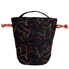 Lines Abstract Print Drawstring Bucket Bag by dflcprints