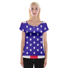 Day Independence July Background Cap Sleeve Top by Simbadda
