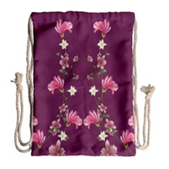 New Motif Design Textile New Design Drawstring Bag (large) by Simbadda