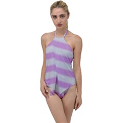 Bold Stripes Soft Pink Pattern Go With The Flow One Piece Swimsuit by BrightVibesDesign